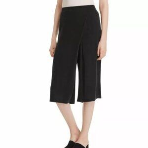 Eileen Fisher Black Pull-On Faux Wrap Gaucho Crop Pants Sz LP